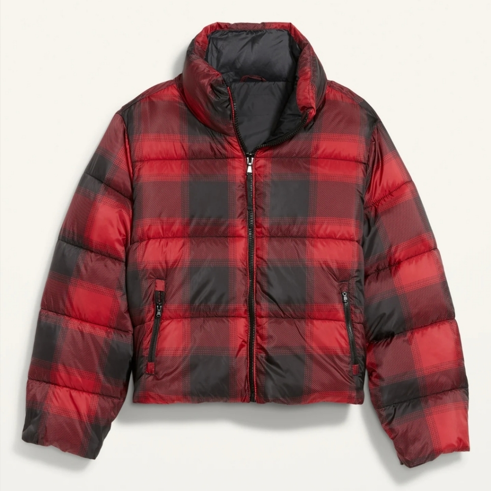 Size S Buffalo Checkered Old Navy Puffer Coat.